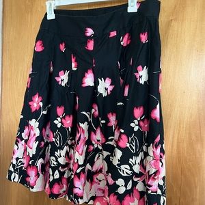 Pink floral A-line skirt